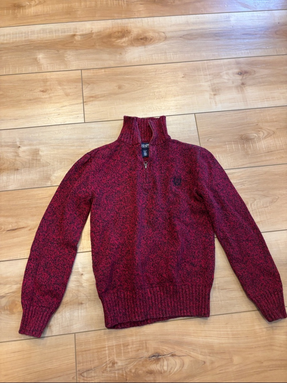 Chaps Kids Marled Burgundy Half-Zip Sweater